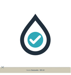 Droplet Check Mark Icon Logo Template Design Eps