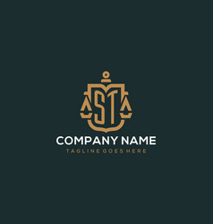 Initial St Logo For Law Firm With Luxury Modern