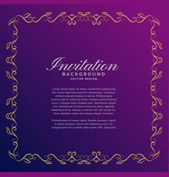 Invitation Background With Golden Border