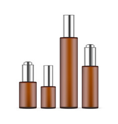 Amber Cosmetic Bottles Serum And Moisturizer