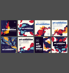 Art Exhibition Banners With Abstract Paint Blobs