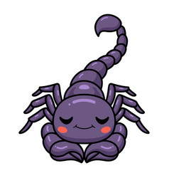 Cute Purple Scorpion Cartoon Sleeping