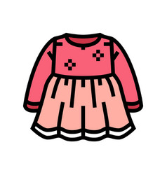 Dress Girl Baby Cloth Color Icon