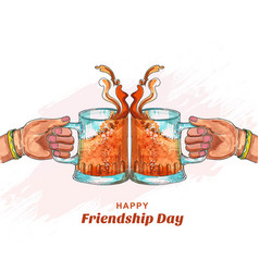 Friendship Day Background With Beer Cup