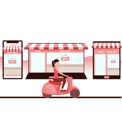 Food Delivery And Take Away Concept Flat Character