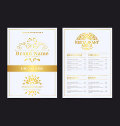 Gold Restaurant Menu With Elegant Ornamental Style