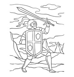 Knight Attacking Pose Coloring Page For Kids