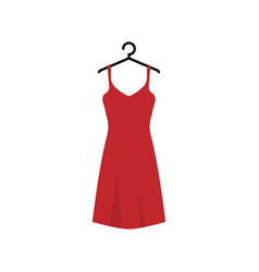 Red Dress On The Wardrobe Hanger