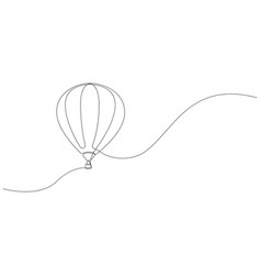 Air Balloon Continuous Line Drawing