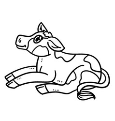 Baby Cow Isolated Coloring Page For Kids