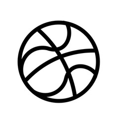 Basketball Ball Line Icon Isolated On White