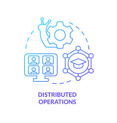 Distributed Operations Blue Gradient Concept Icon