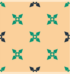 Green And Black Japanese Ninja Shuriken Icon