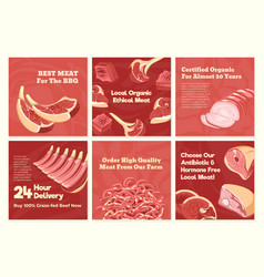 Social Media Set With Meat Product Advertising