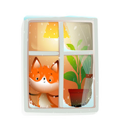 Fox In Winter Window Christmas Cartoon For Kids