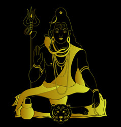 Lord Shiva God Hindu Gold Art Logo