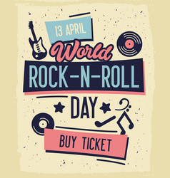 Rock And Roll Concert Day Typography Banner