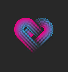 Abstract Heart Shape Logo Linear Creative Design