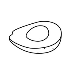 Cut Green Avocado Line Icon