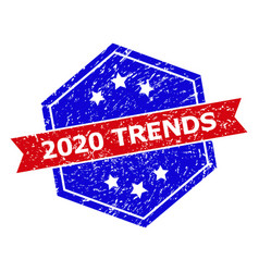 Hexagon Bicolor 2020 Trends Rubber Stamp