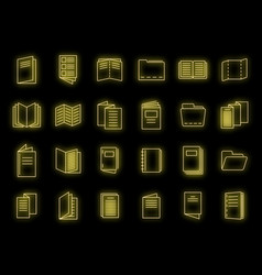 Catalogue Icons Set Neon