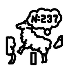 Counting Sheep Sleep Night Line Icon