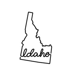 Idaho Us State Outline Map With The Handwritten