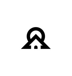 Mountain House And Sun Logo Design