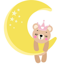 Princess Teddy Bear Hanging On Yellow Moon