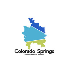 Colorado Springs City Map Geometric Logo