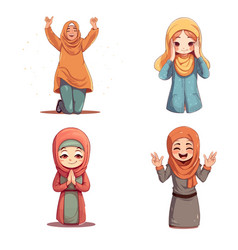 Cute Islamic Character Women Flat