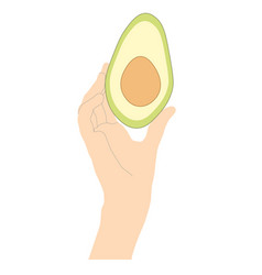 Female Hand Holding Avocado With Pit