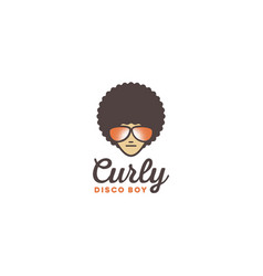 Glasses Retro Disco Boy Curly Afro Hairstyle