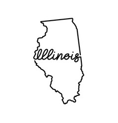 Illinois Us State Outline Map With The Handwritten