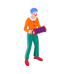 Amusement park circus clown flat Royalty Free Vector Image