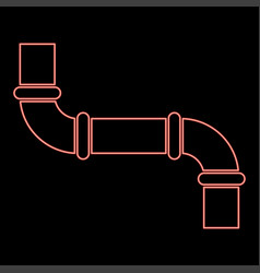 Neon Pipe Red Color Image Flat Style