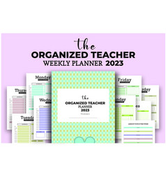 Organized Teacher Weekly Planner 2023 Bundle K