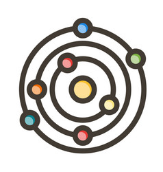 Solar System Thick Line Filled Colors Icon