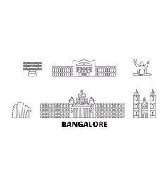 India Bangalore Line Travel Skyline Set