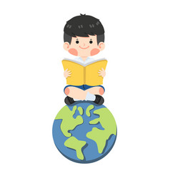 Kid Sit Book Earth Cartoon