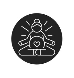 Yoga For Pregnant Women Black Glyph Icon Lotus