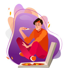 A Guy Eating Pizza