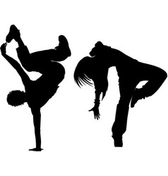 Black Graphic Silhouettes Of A Dancing Guy