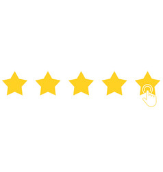 Five Yellow Stars With Clicking Hand Customer