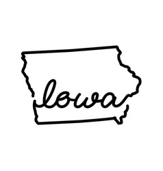 Iowa Us State Outline Map With The Handwritten