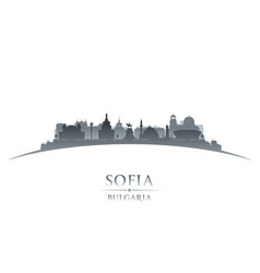 Sofia Bulgaria City Silhouette White Background