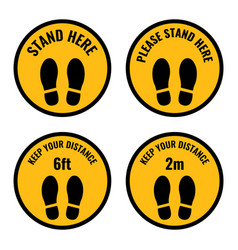 Stand Here And Keep The Distance Icon Set