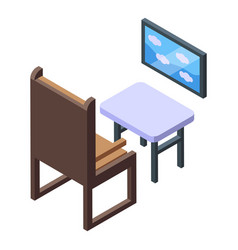 Airplane Tv Seat Icon Isometric Plane