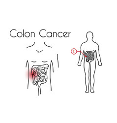 Colon Cancer Linear Icon Young Man