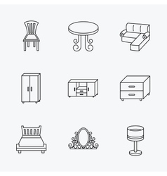 Corner Sofa Table And Cupboard Icons